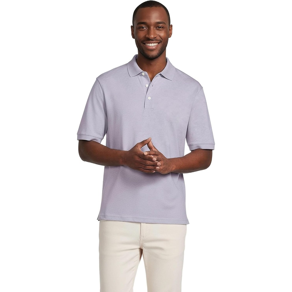 image:imageLands End Mens Supima Cotton Polo ShirtFrench Purple Heather