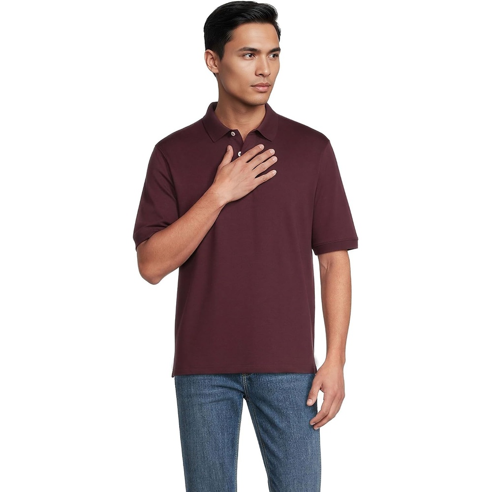 image:imageLands End Mens Supima Cotton Polo ShirtLush Burgundy