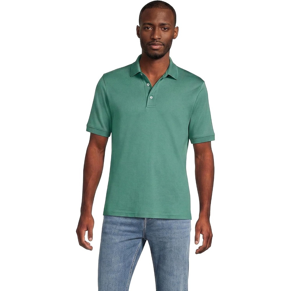image:imageLands End Mens Supima Cotton Polo ShirtMineral Aqua