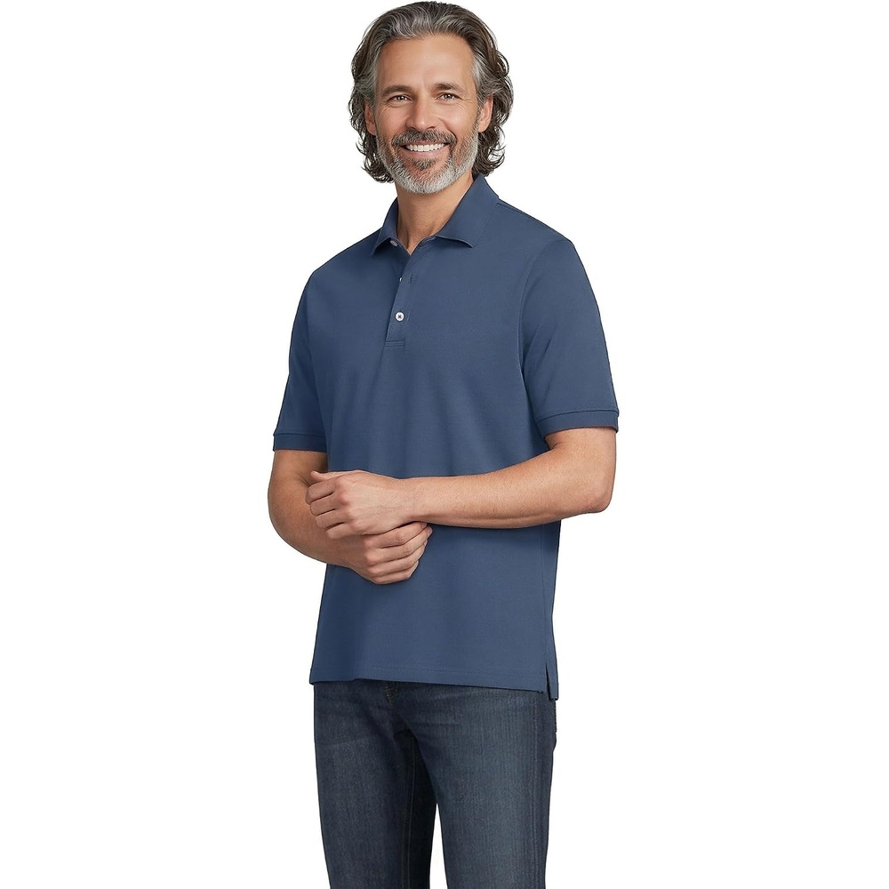 image:imageLands End Mens Supima Cotton Polo ShirtNightfall Blue