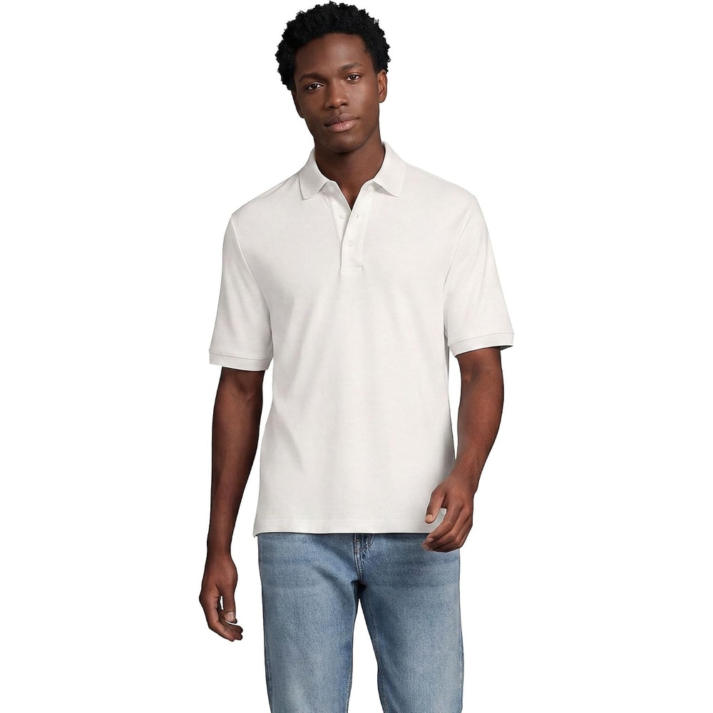 image:imageLands End Mens Supima Cotton Polo ShirtSoft Canvas Heather