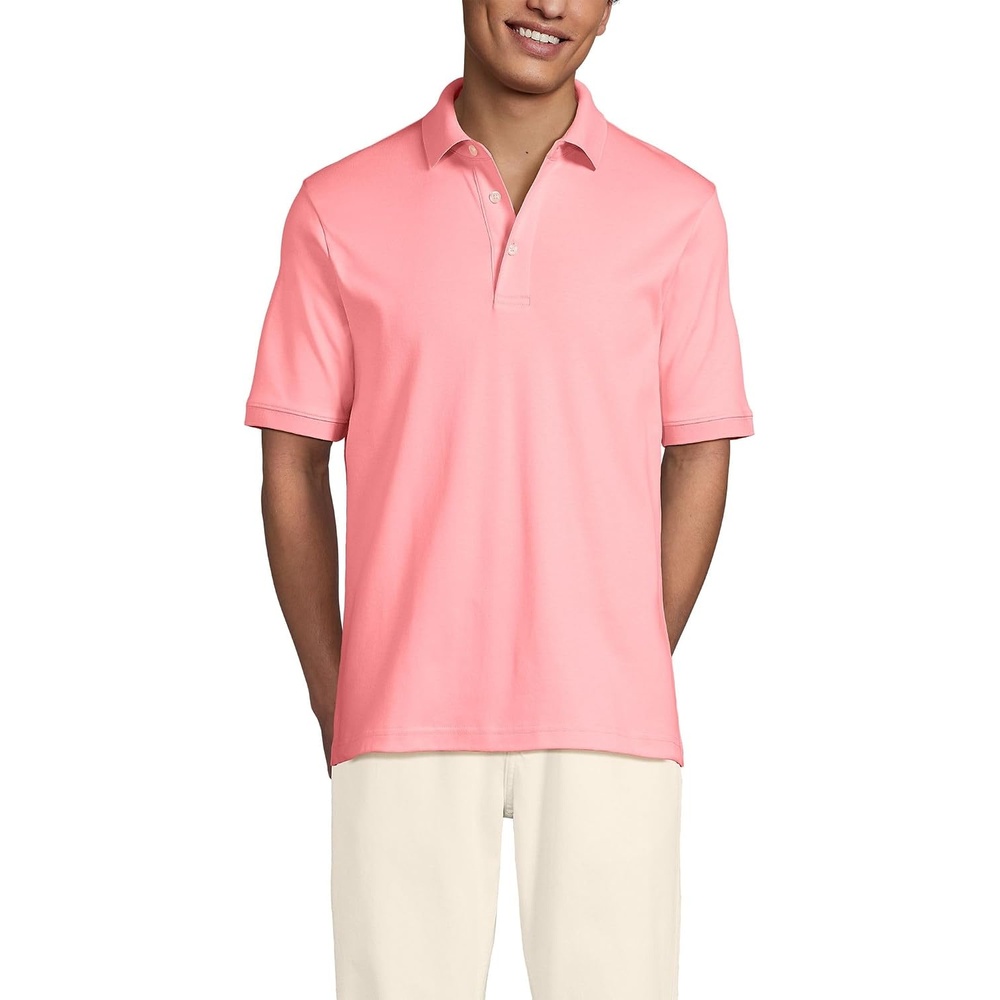 image:imageLands End Mens Supima Cotton Polo ShirtSunset Coral Pink