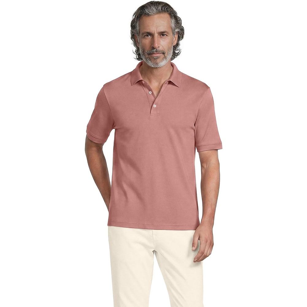 image:imageLands End Mens Supima Cotton Polo ShirtVintage Mauve