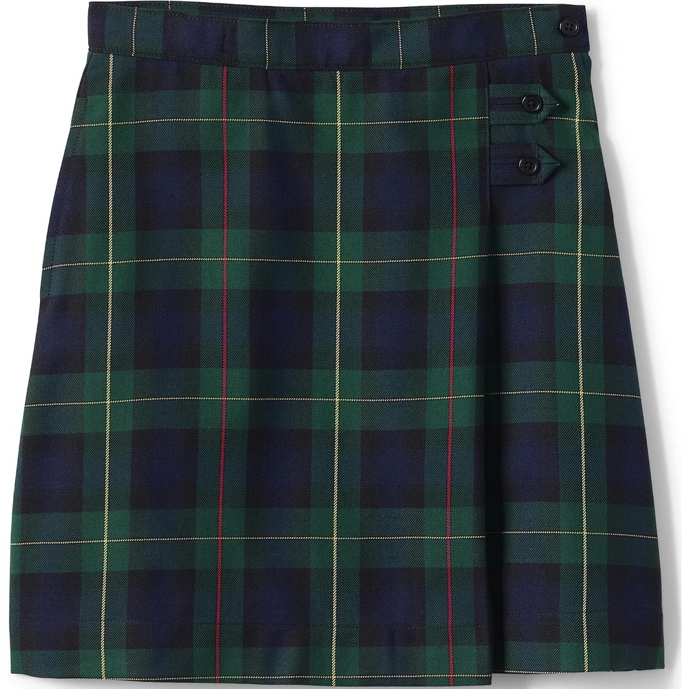 image:imageLands End School Uniform Girls Solid Aline Skirt Below the KneePlaid HunterClassic Navy