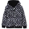Lands’ End Kids High Pile Lined Zip Hoodie(Checker/Black)