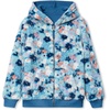 Lands’ End Kids High Pile Lined Zip Hoodie(Floral/Dark Blue)