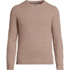Lands’ End Men’s Fine Gauge Cashmere Sweater(Dark Khaki Heather)