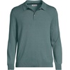 Lands’ End Men’s Long Sleeve Cotton Sweater Polo(Tourmaline)