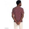 Lands’ End Men’s Short Sleeve American-Grown Supima Cotton Tee with Pocket(Lush Burgundy Mini Stripe)