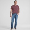 Lands’ End Men’s Short Sleeve American-Grown Supima Cotton Tee with Pocket(Lush Burgundy Mini Stripe)