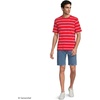 Lands’ End Men’s Super-T Short Sleeve T-Shirt(Compass Red/Clear Blue Stripe)