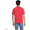Lands’ End Men’s Super-T Short Sleeve T-Shirt(Compass Red/Clear Blue Stripe)