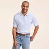 Lands’ End Men’s Supima Cotton Polo Shirt(Light Pool Blue Heather)