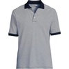 Lands’ End Men’s Supima Cotton Polo Shirt(Radiant Navy Micro Stripe)