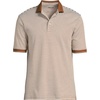 Lands’ End Men’s Supima Cotton Polo Shirt(Rich Ginger Brown Stripe)
