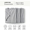 Lands’ End Men’s V-Neck T-Shirt 3 Pack(Gray Heather)
