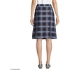Lands’ End School Uniform Girls Solid A-line Skirt Below the Knee(Classic Navy Plaid)