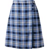 Lands’ End School Uniform Girls Solid A-line Skirt Below the Knee(Clear Blue Plaid)