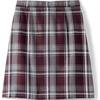 Lands’ End School Uniform Girls Solid A-line Skirt Below the Knee(Plaid Burgundy/Gray)