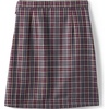 Lands’ End School Uniform Girls Solid A-line Skirt Below the Knee(Plaid Gray Heather/Maroon)