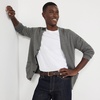 Men’s Fine Gauge Cotton Cardigan(Charcoal Heather)