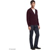 Men’s Fine Gauge Cotton Cardigan(Lush Burgundy)