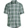 Men’s Short Sleeve No Iron Twill Shirt(Eucalyptus/Navy Plaid)