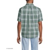 Men’s Short Sleeve No Iron Twill Shirt(Eucalyptus/Navy Plaid)