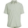 Men’s Short Sleeve No Iron Twill Shirt(Light Stone Green Plaid)