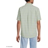 Men’s Short Sleeve No Iron Twill Shirt(Light Stone Green Plaid)