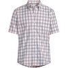 Men’s Short Sleeve No Iron Twill Shirt(Sea Salt Pink/Navy Plaid)