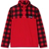 Lands’ End Kids Fleece Quarter Zip(Bright Red Buffalo Plaid)