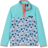 Lands’ End Kids Fleece Quarter Zip(Floral/Aruba Blue)