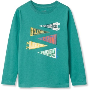 Lands’ End Boys Graphic T Shirt(Flags/Marine Blue)