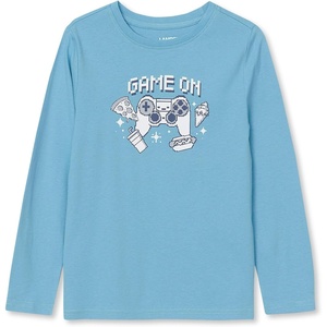 Lands’ End Boys Graphic T Shirt(Game on/Steel Blue)