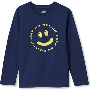 Lands’ End Boys Graphic T Shirt(Smiley/Navy)