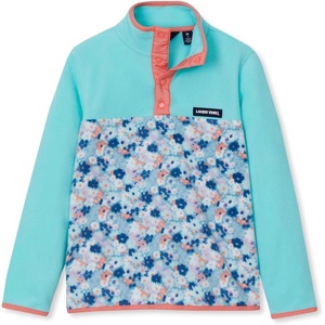 Lands’ End Kids Fleece Quarter Zip(Floral/Aruba Blue)