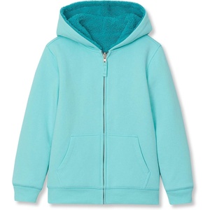 Lands’ End Kids High Pile Lined Zip Hoodie(Aruba Blue/Baltic Teal)