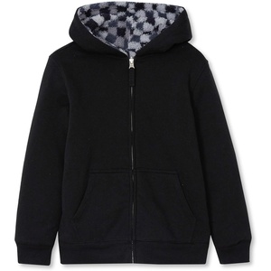 Lands’ End Kids High Pile Lined Zip Hoodie(Checker/Black)
