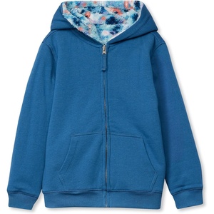 Lands’ End Kids High Pile Lined Zip Hoodie(Floral/Dark Blue)