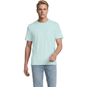 Lands’ End Men’s Short Sleeve American-Grown Supima Cotton Tee with Pocket(Light Seagrass)