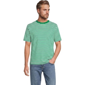 Lands’ End Men’s Super-T Short Sleeve T-Shirt(Vibrant Clover/White Stripe)
