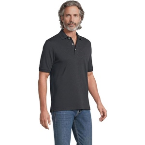Lands’ End Men’s Supima Cotton Polo Shirt(Dark Charcoal Heather)