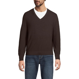 Lands’ End Men’s Washable Merino Sweater(Rich Coffee)