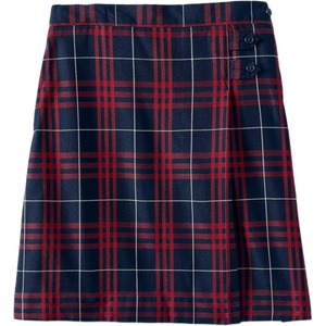 Lands’ End School Uniform Girls Solid A-line Skirt Below the Knee(Classic Navy Large Plaid)