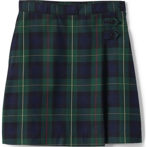 Lands’ End School Uniform Girls Solid A-line Skirt Below the Knee(Plaid Hunter/Classic Navy)