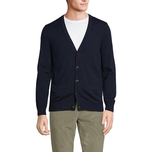 Men’s Fine Gauge Cotton Cardigan(Radiant Navy)