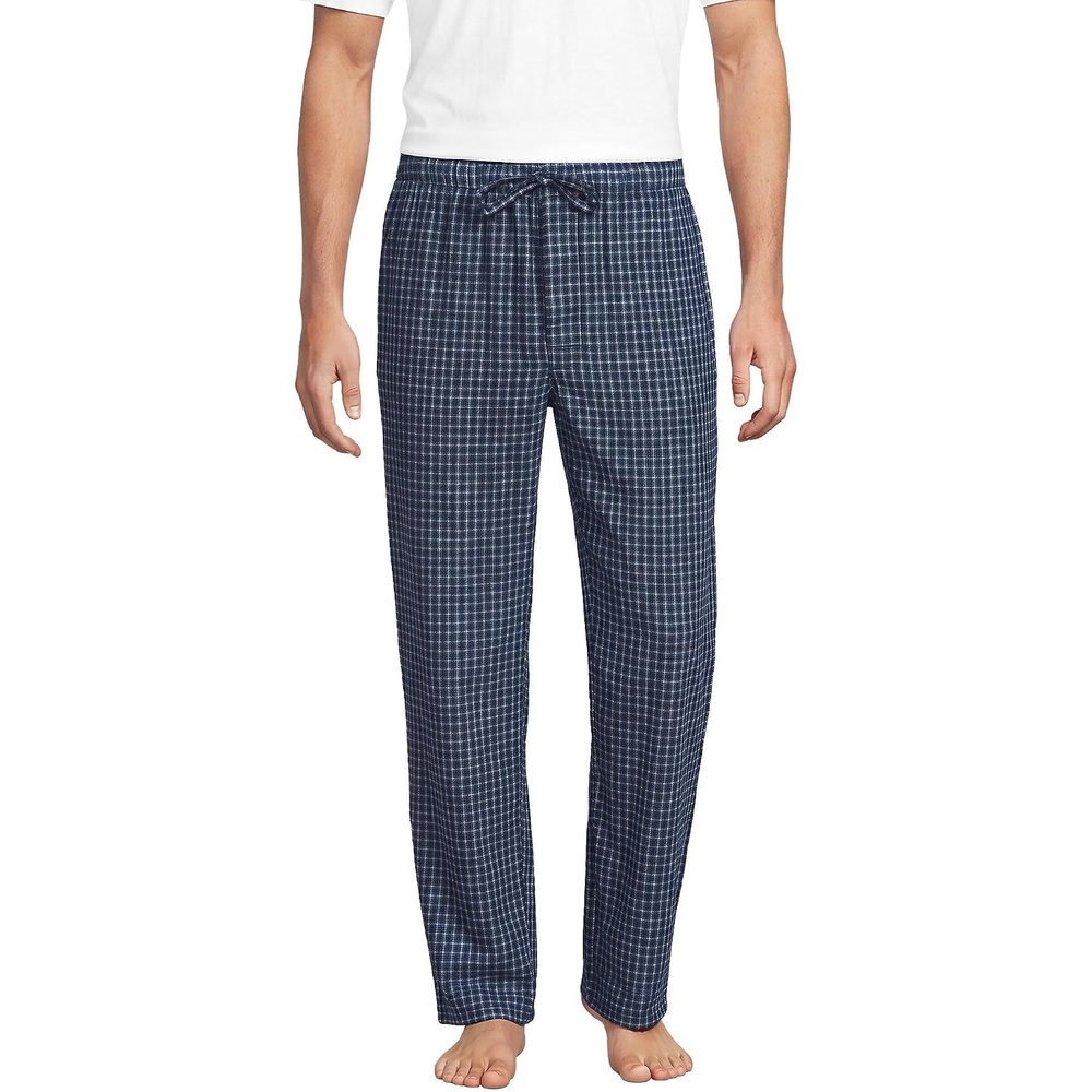 image:imageLands End Mens Flannel Pajama PantsNightfall BlueNavy Plaid