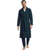Lands’ End Men’s Fleece Robe(Liberty Blue/Pine Blackwatch)