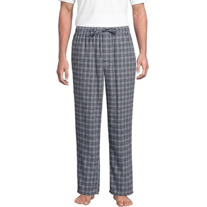 Lands’ End Men’s Flannel Pajama Pants(Gray Stone/Black Plaid)